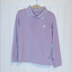 Kids Purple Long Sleeve Polo ShirtUPF 50+ UV Sun Protection